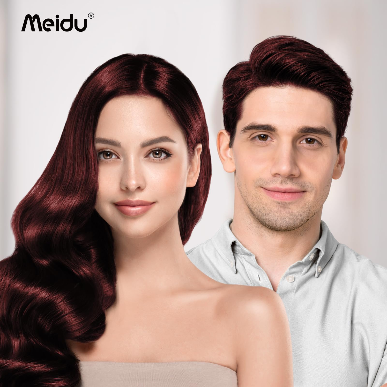 MEIDU Dark Burgundy Hair Dye Shampoo 3-in-1 for Gray Hair – Herbal 500ml
