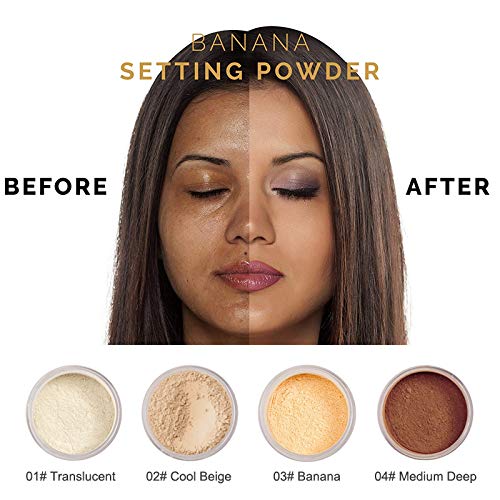 Meifen 2-Piece Phoera Setting Powder – Lightweight Oil Control, Brightens Skin Tone, Full Coverage Loose Powder (01 Translucent, 02 Cool Beige)