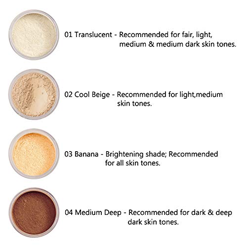 Meifen 2-Piece Phoera Setting Powder – Lightweight Oil Control, Brightens Skin Tone, Full Coverage Loose Powder (01 Translucent, 02 Cool Beige)