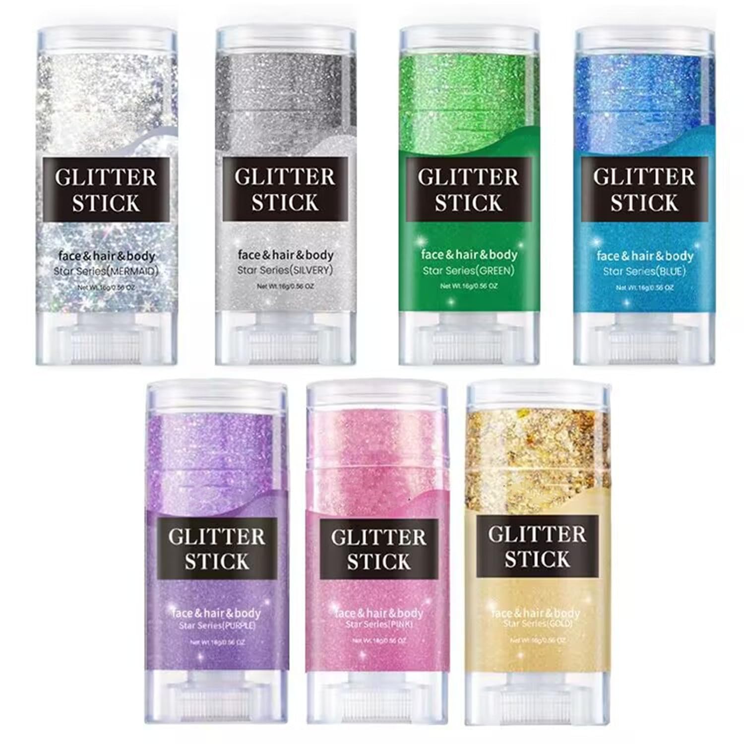 Melemando Body Glitter Stick - 11 Color Holographic Mermaid Glitter for Face, Body, Hair | Concerts & Festivals