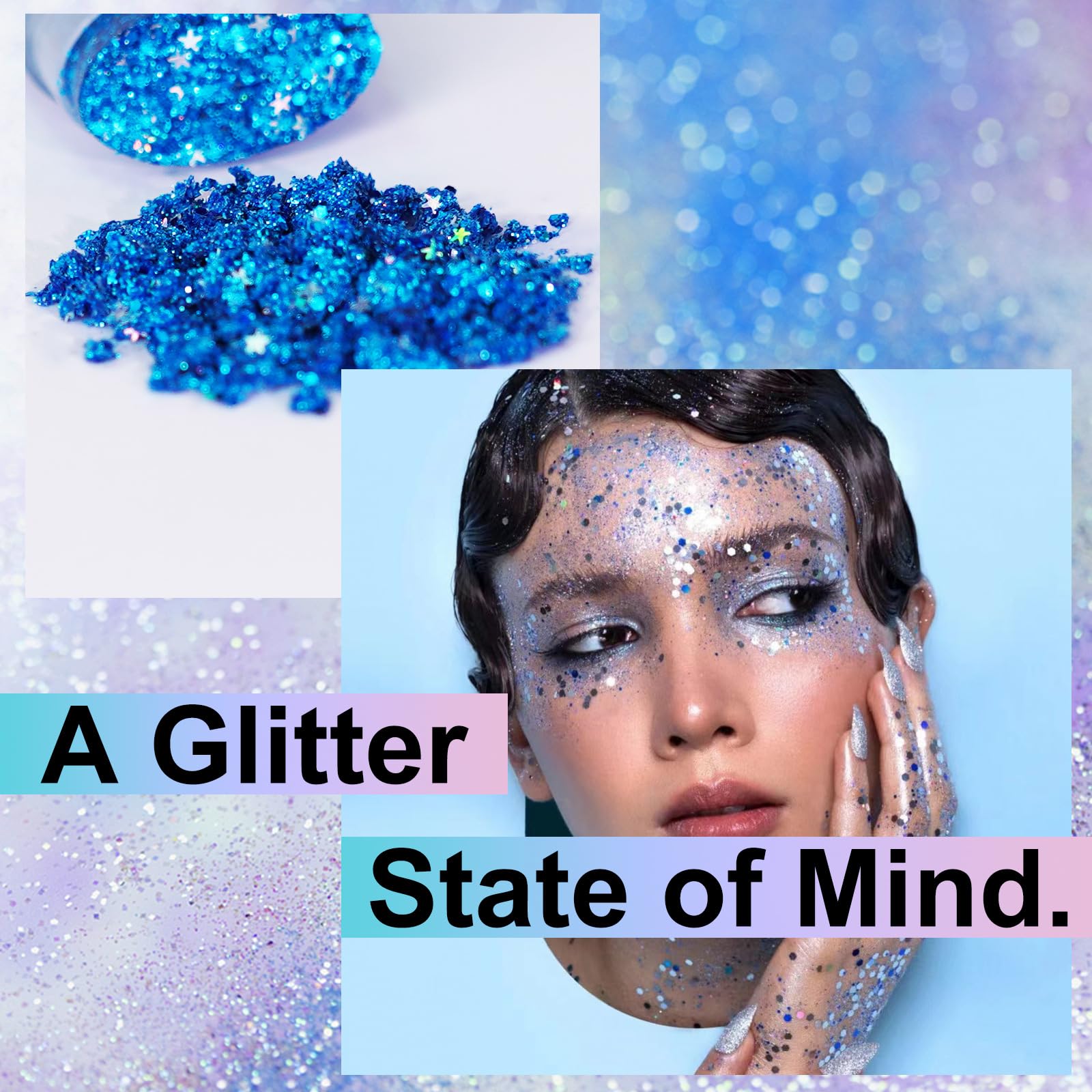 Melemando Body Glitter Stick - 11 Color Holographic Mermaid Glitter for Face, Body, Hair | Concerts & Festivals