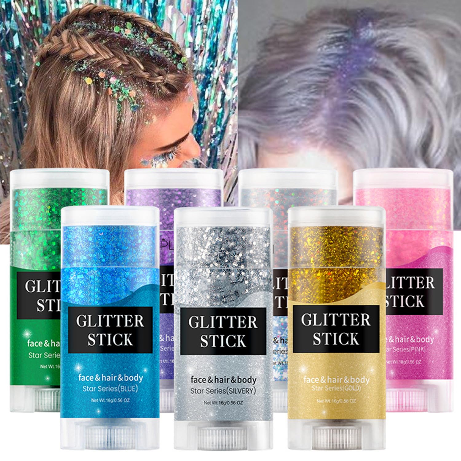 Melemando Body Glitter Stick - 11 Color Holographic Mermaid Glitter for Face, Body, Hair | Concerts & Festivals