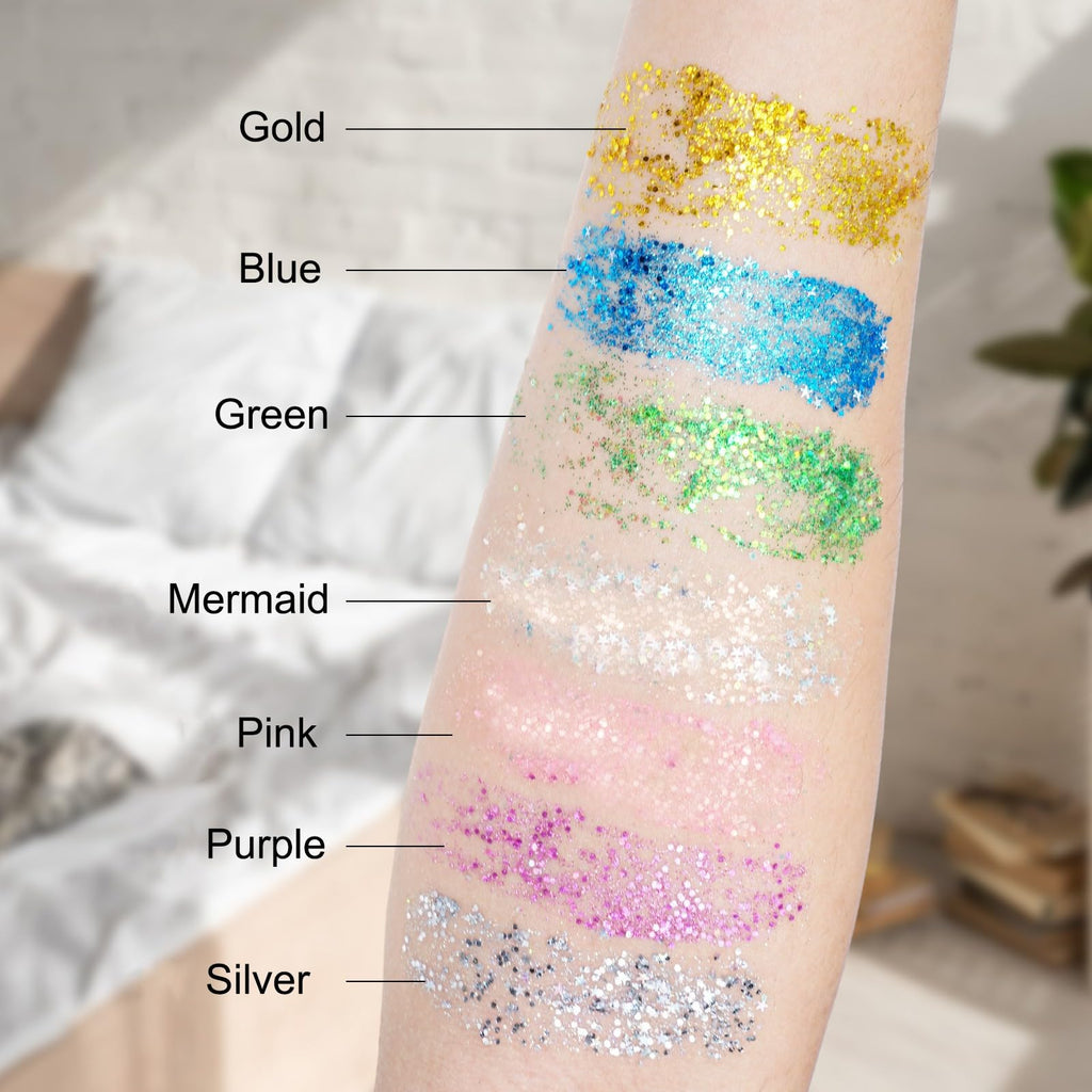 Melemando Body Glitter Stick - 11 Color Holographic Mermaid Glitter for Face, Body, Hair | Concerts & Festivals