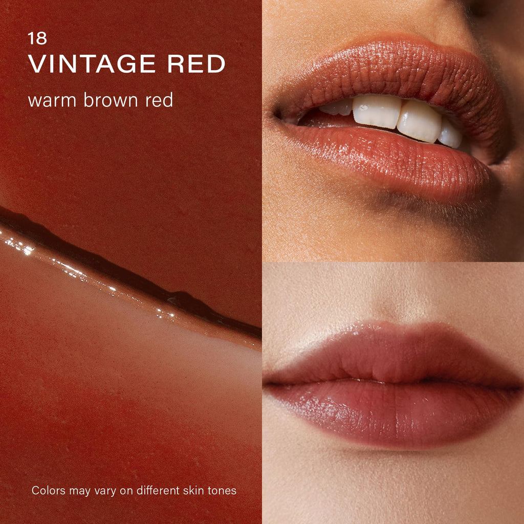 Melixir Vegan Lip Butter (#18 Vintage Red) – Hydrating Tinted Lip Balm, Plant-Based, Bee-Free & Petrolatum-Free