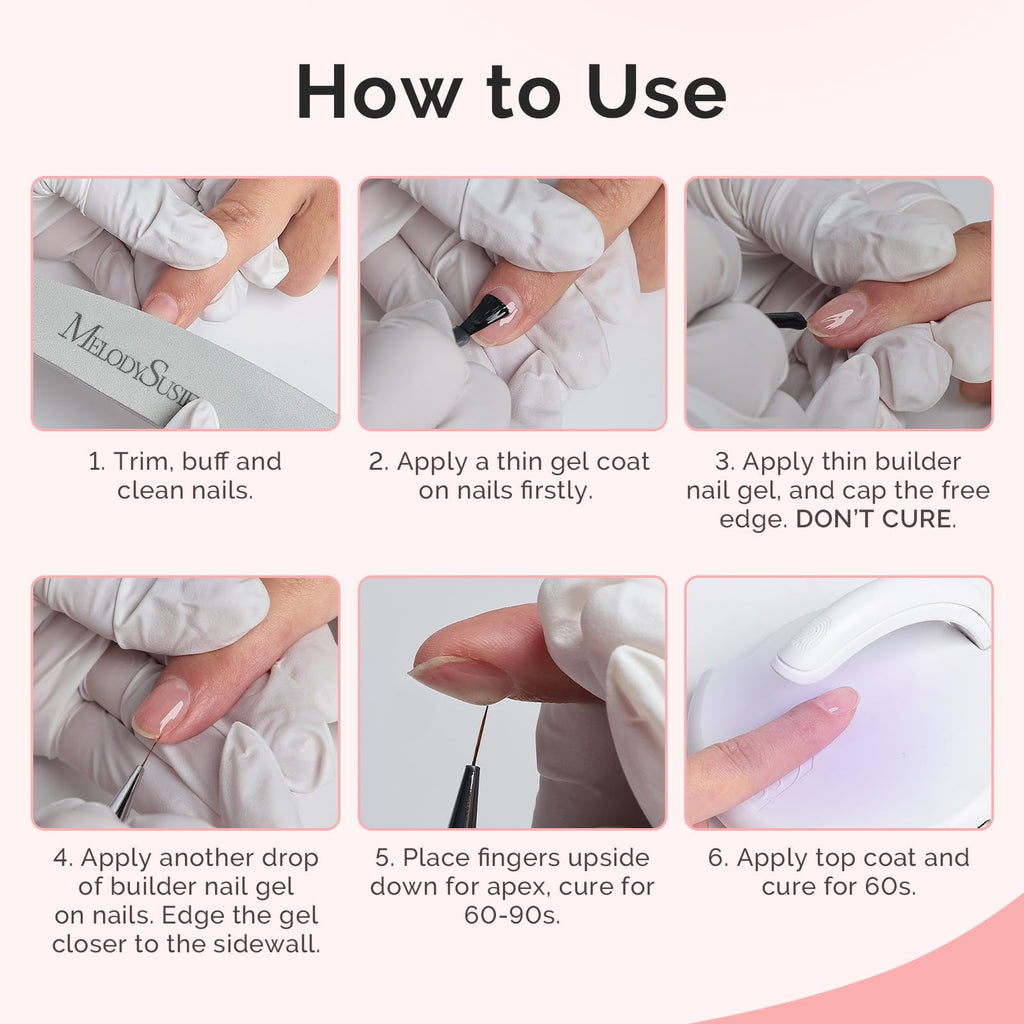 MelodySusie Hema-Free Milky Pink Builder Gel – 0.5 Fl Oz | UV/LED Extension