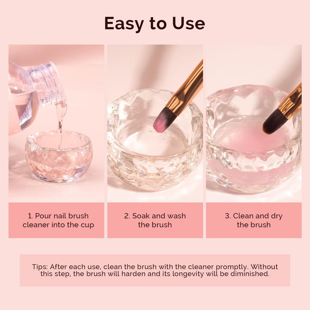 MelodySusie Nail Brush Cleaner: Gel Residue Removal & Brush Restoration Solution 80ml