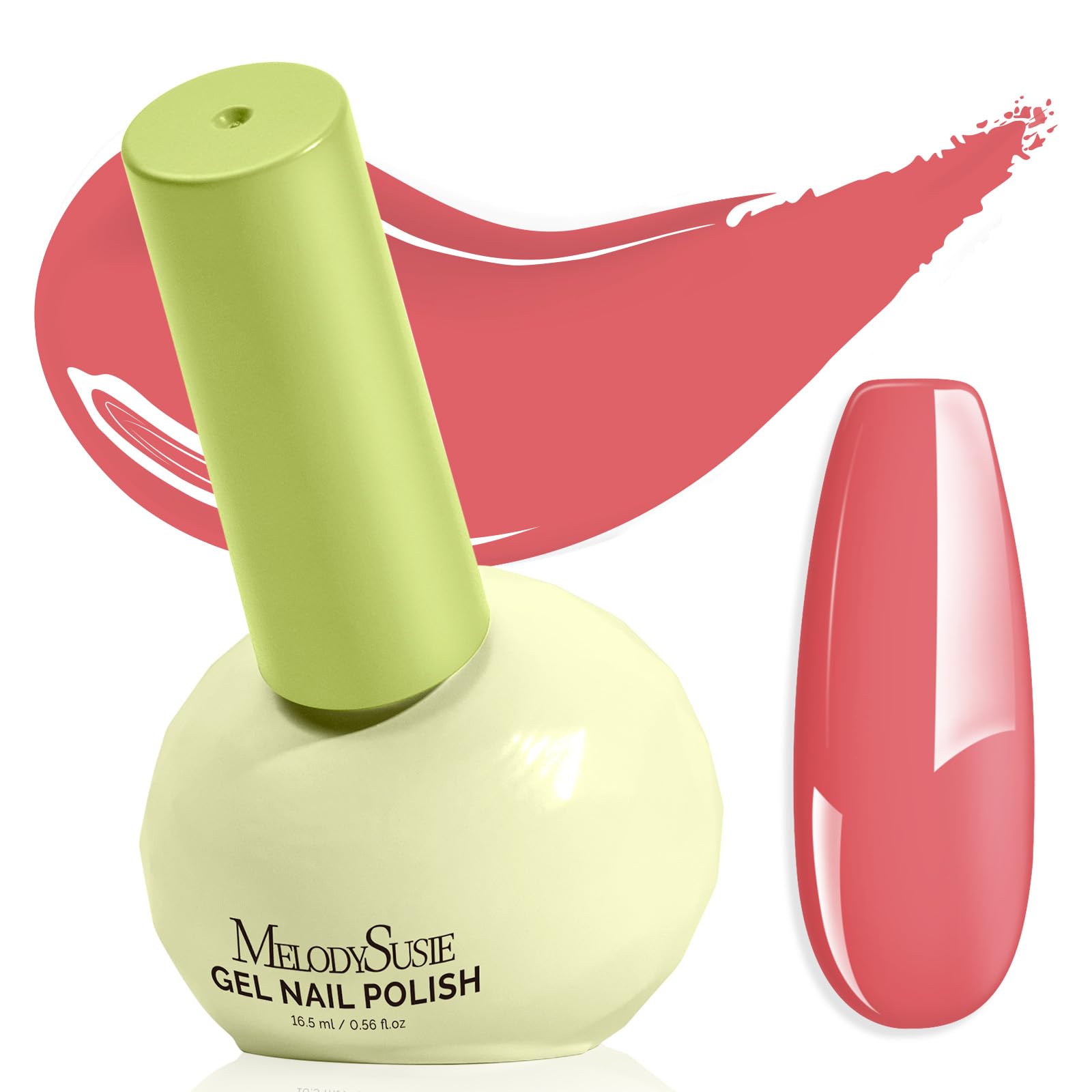 MelodySusie Highly Pigmented Gel Nail Polish – 0.56 fl oz Tilt Bottle, Plant-Based & 3-Free