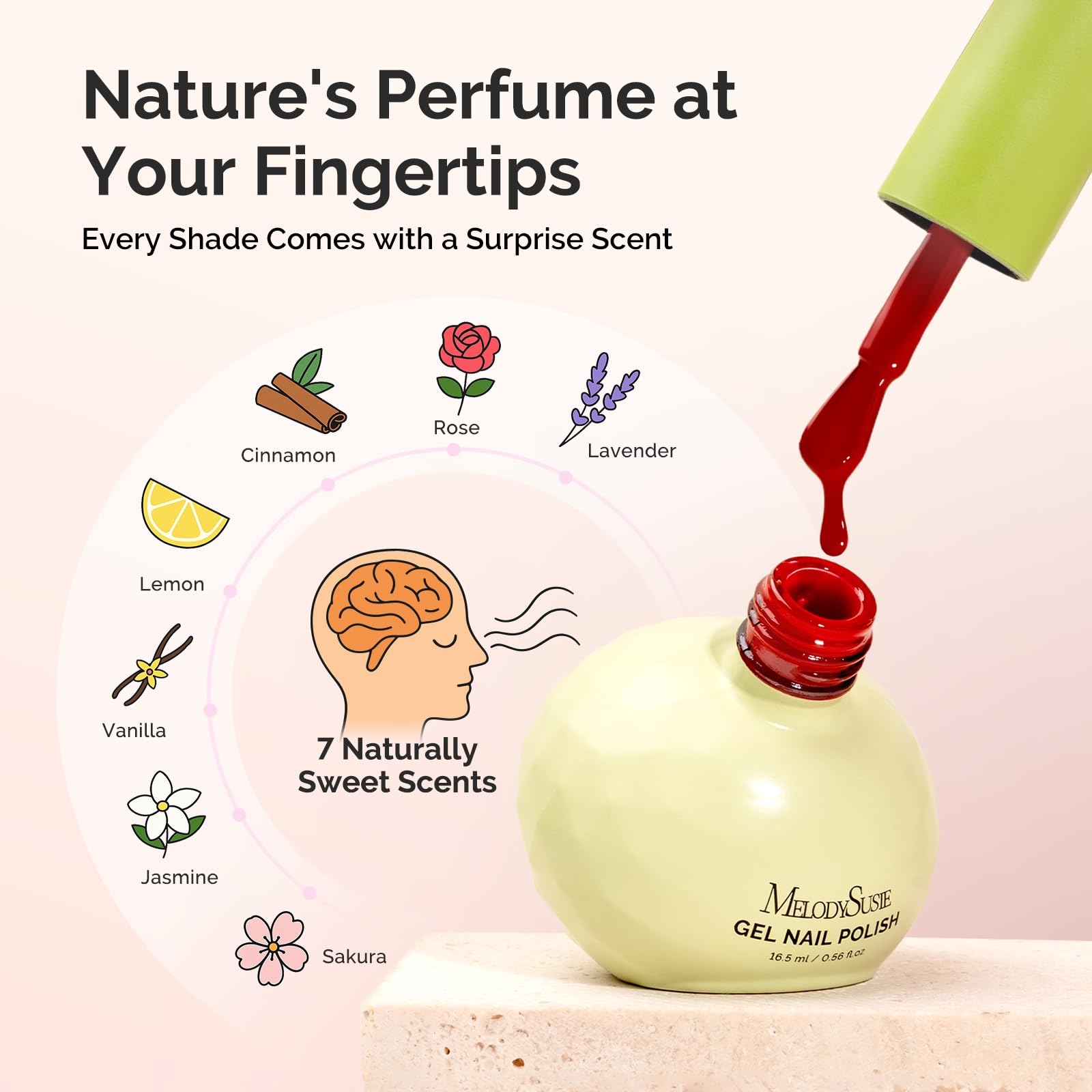 MelodySusie Valentine Gel Nail Polish Set – 6 Pink Nude Colors, Tilt Bottle, 3-Free Plant-Based Formula