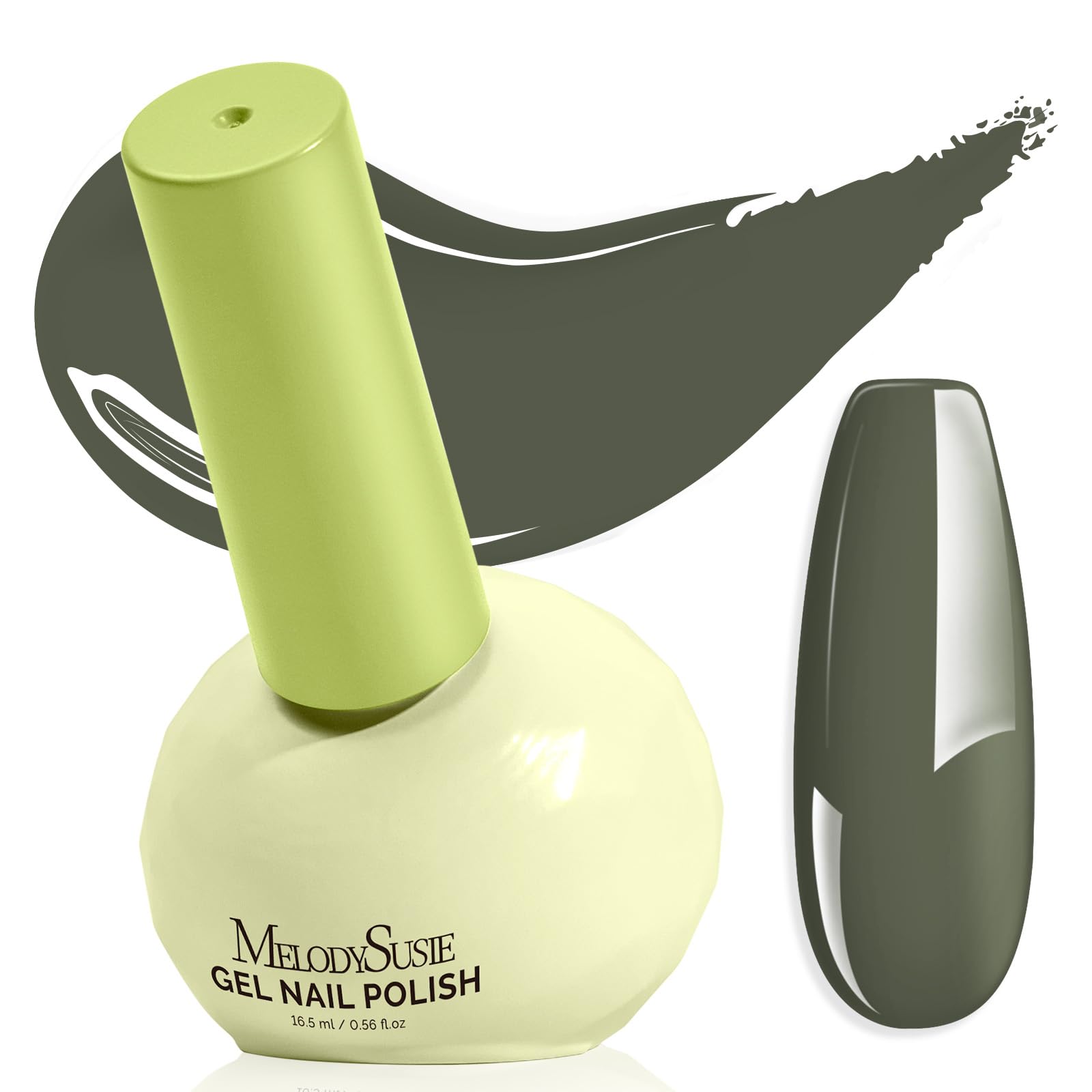 MelodySusie Green Gel Nail Polish – Highly Pigmented, Plant-Based, Tilt Bottle, 0.56oz, TPO/HEMA/HPMA Free