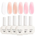 MelodySusie Hema Free Builder Gel Set – 6 Colors for Nail Thickening & Extensions | UV/LED Soak Off Gel
