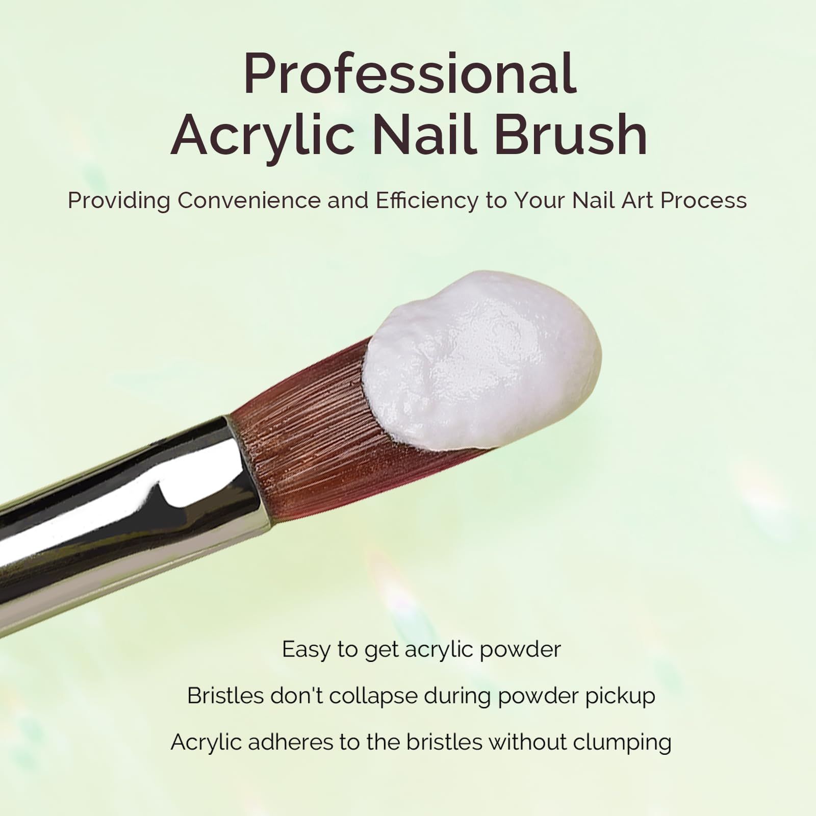 MelodySusie Kolinsky Acrylic Nail Brush – 66% Kolinsky Hair, Aurora Collection, Size 8