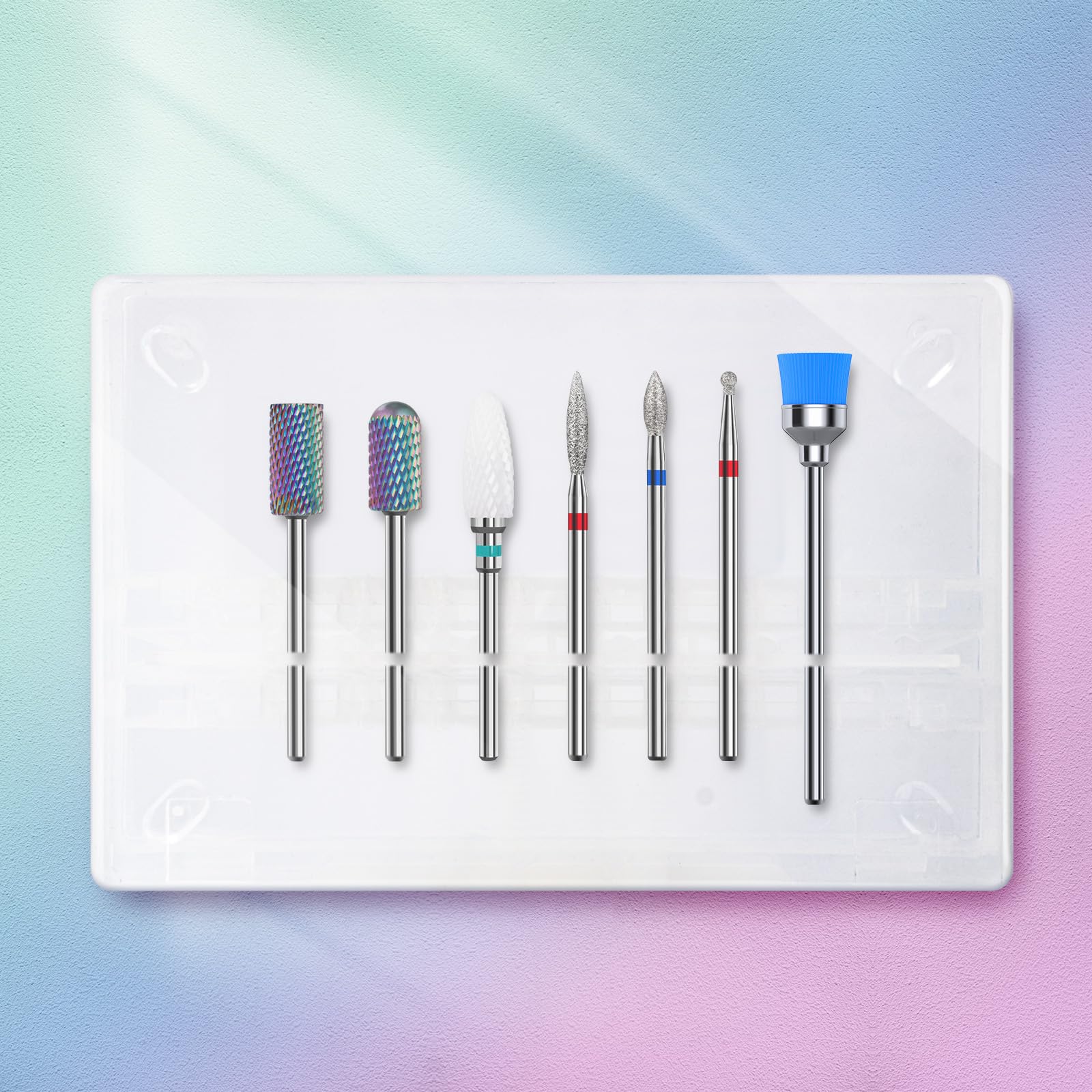 MelodySusie 7Pcs Nail Drill Bit Set – Tungsten Carbide Ceramic for Manicure & Pedicure