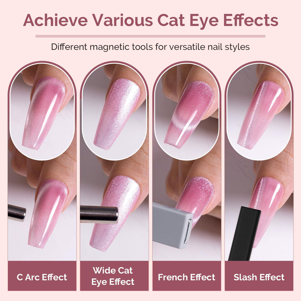 MelodySusie Nail Magnet Set 11PCS | Cat Eye Magnetic Nail Polish Magnets & Tools