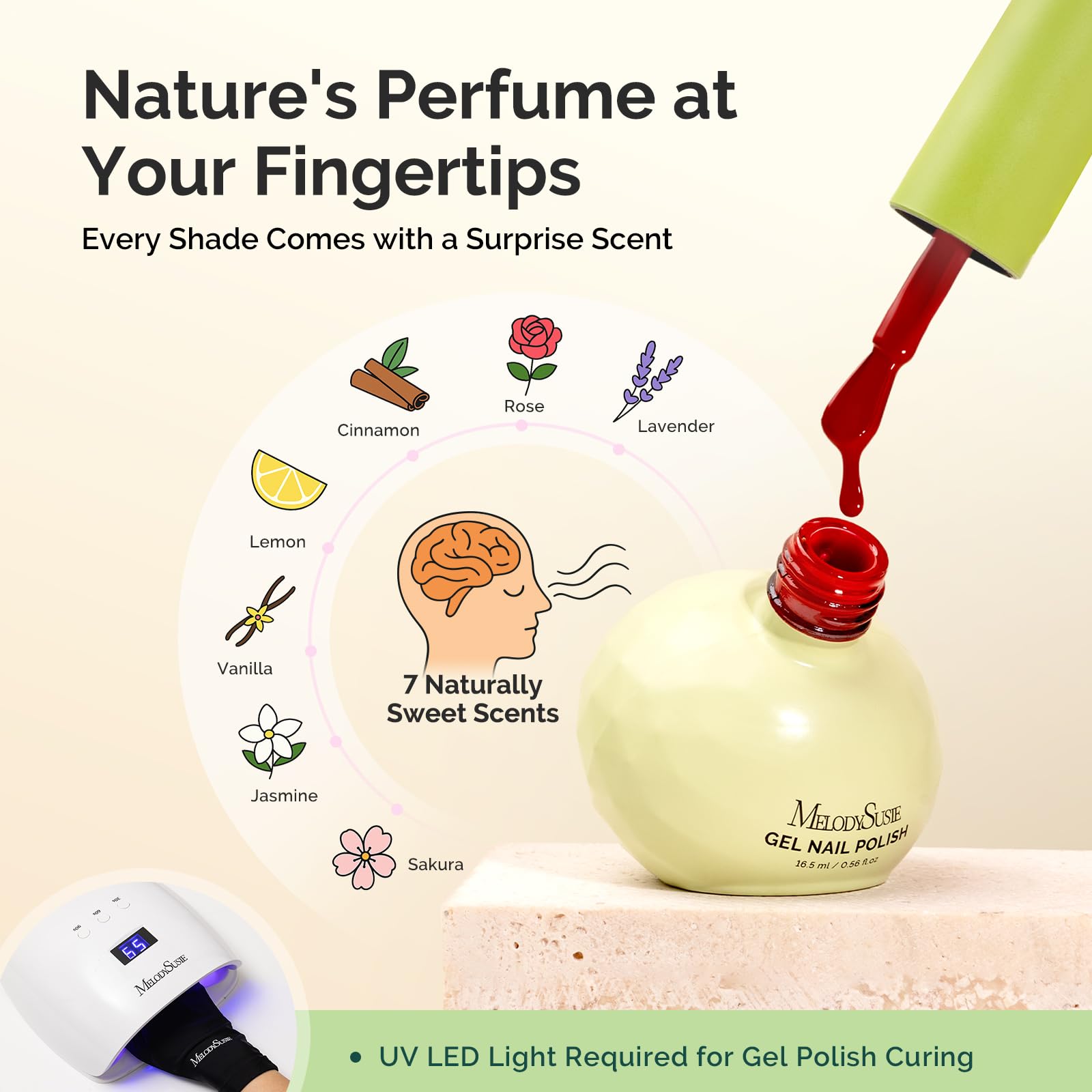 MelodySusie Brown Gel Nail Polish – 0.56oz, Plant-Based 3-Free, Tilt Bottle, 28-Day Shine