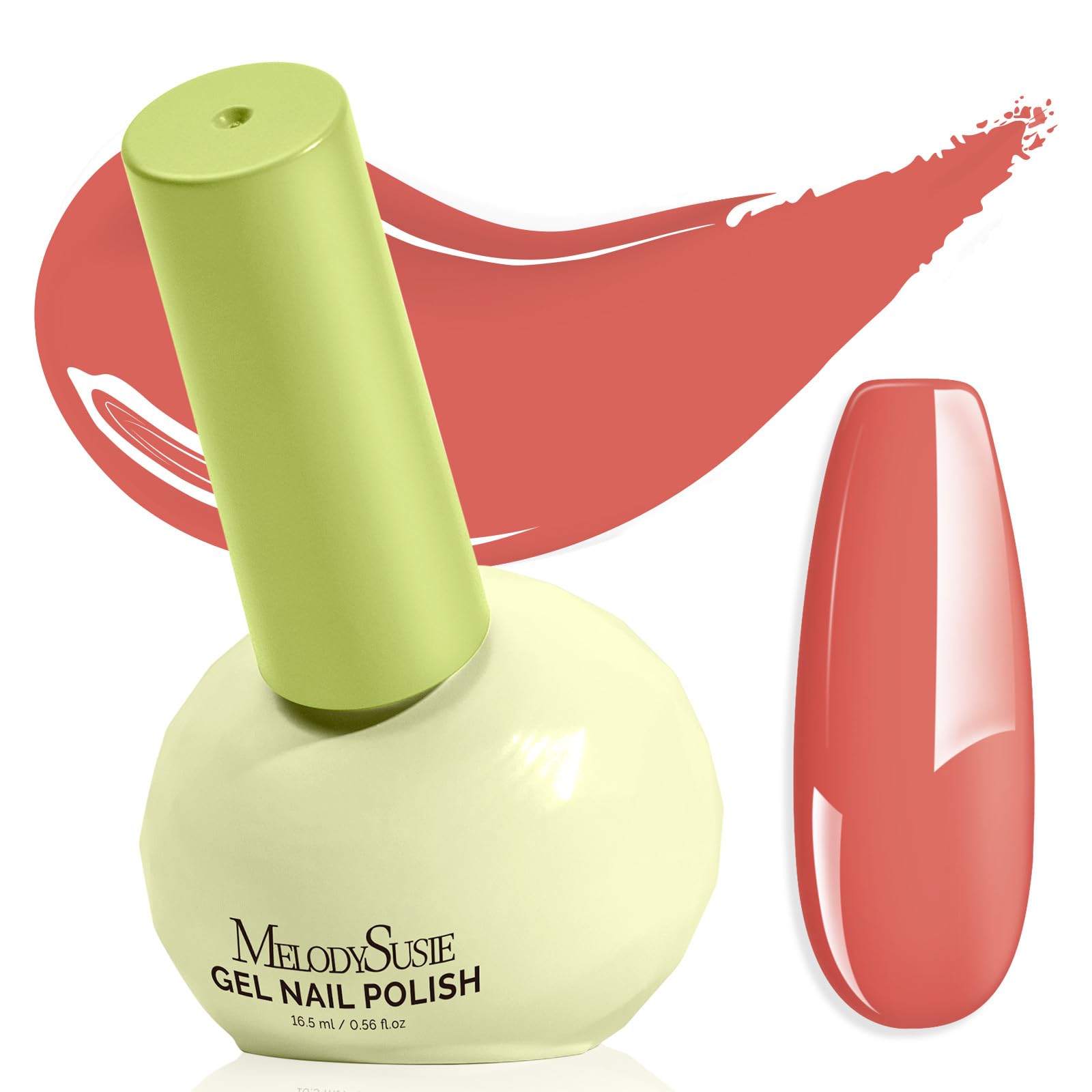 MelodySusie Highly Pigmented Orange Gel Nail Polish – Plant-Based 3-Free, Tilt Bottle, 16.5ml, UV/LED Safe