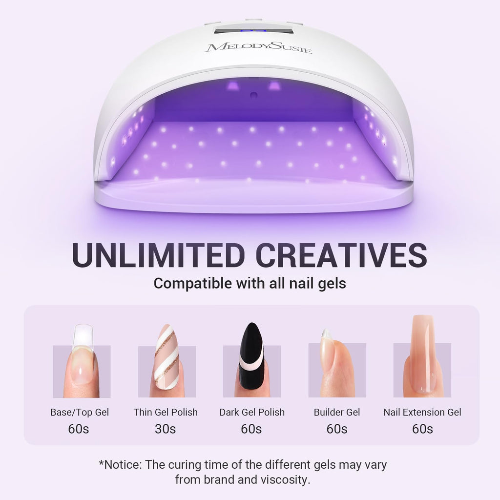 MelodySusie P-Plus30I UV LED Nail Lamp – 54W, 3 Timers, Detachable Base