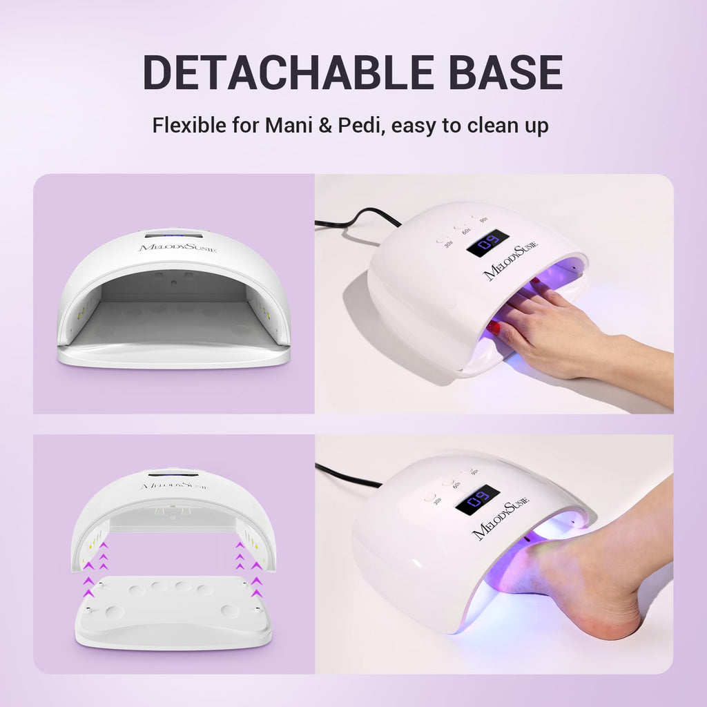 MelodySusie P-Plus30I UV LED Nail Lamp – 54W, 3 Timers, Detachable Base
