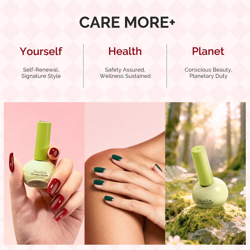 MelodySusie Crimberry Spark Gel Nail Polish Set — 6 Rich, HEMA-Free Plant-Based Shades