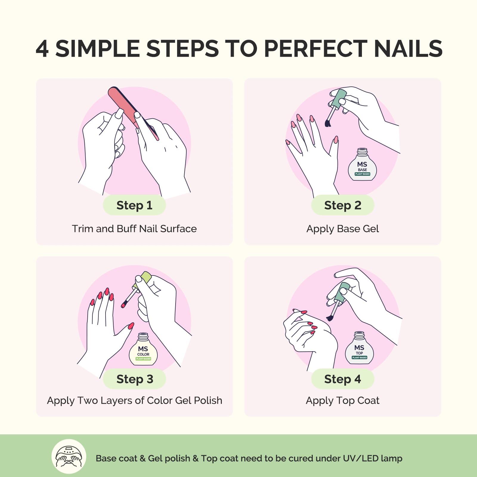 MelodySusie Plant Based Gel Nail Polish Set – 8Pcs, HEMA Free, Soak Off UV/LED, Autumn & Winter Dark Colors, 10ml
