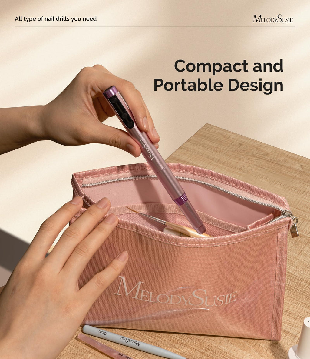 MelodySusie PM170F Pen-Shaped Ultra-Slim Cordless Nail Drill – 30,000 RPM, LED Display, Home Manicure & Gel Removal