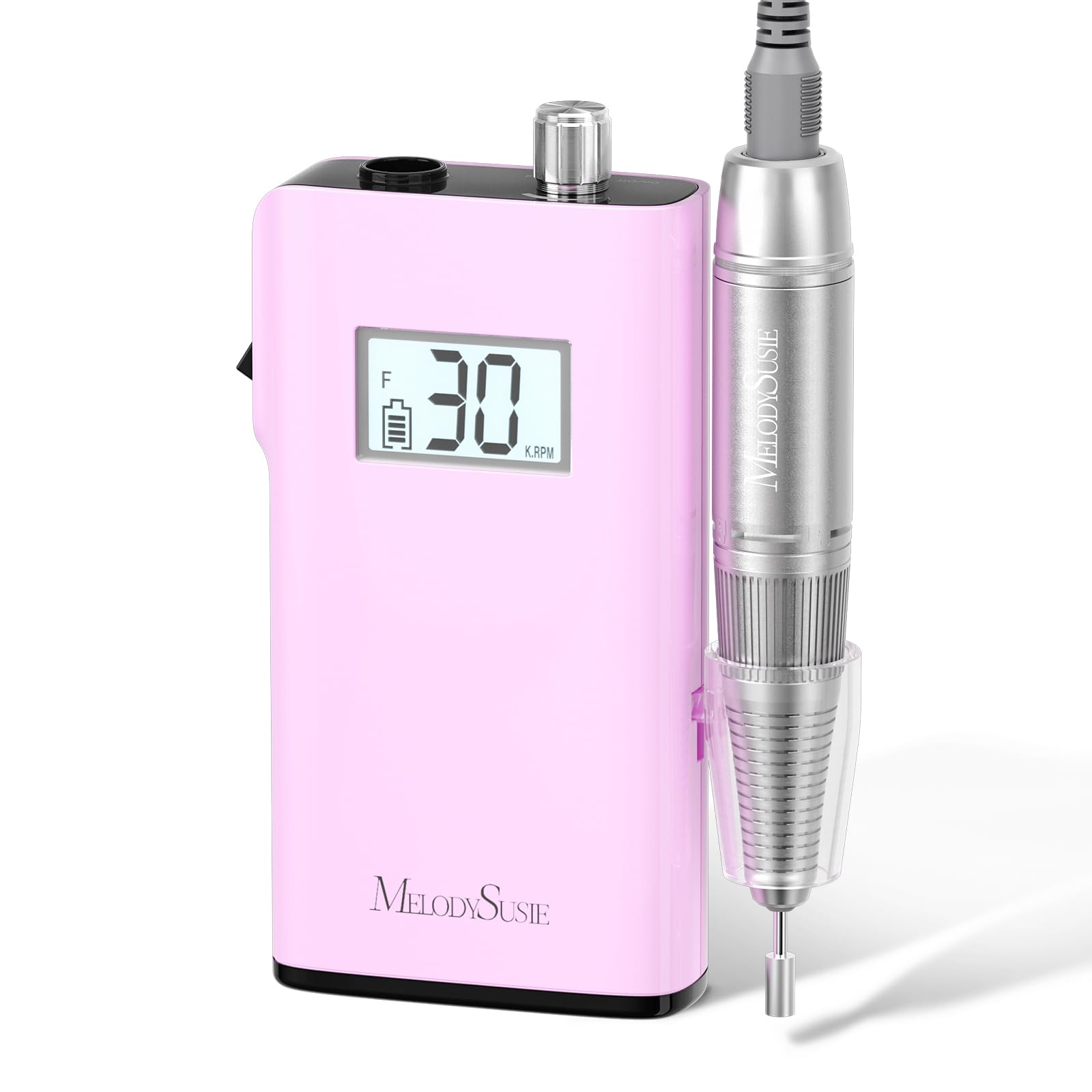 MelodySusie SC320H Clip-On Nail Drill – 0-30000RPM, LCD Display, Rechargeable & Cordless for Home, Training & Gel Removal