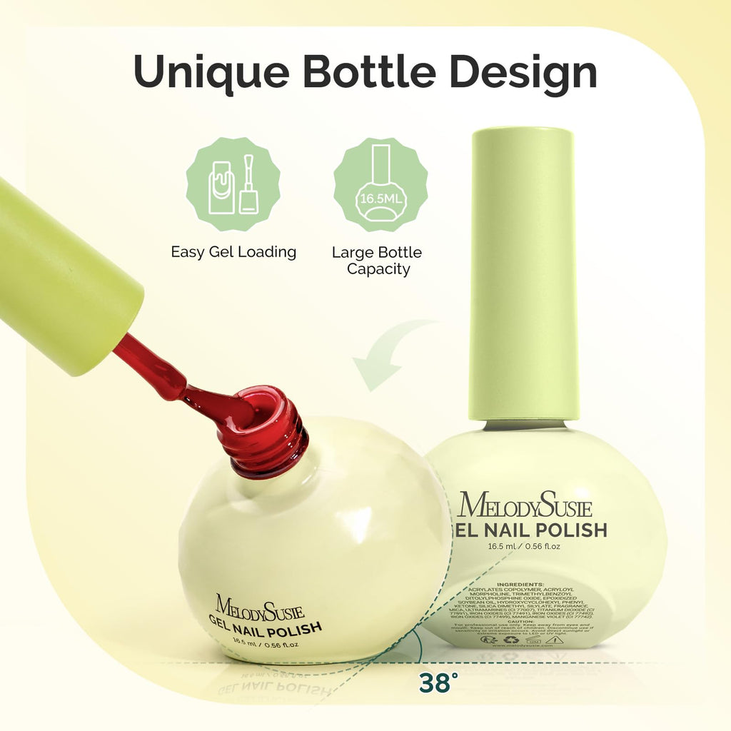 MelodySusie Highly Pigmented Brown Gel Polish – 0.56 Fl Oz | Plant-Based, 3-Free Formula, Tilt-and-Stand Bottle