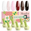 MelodySusie Highly Pigmented Gel Nail Polish Set – 6 Colors, Tilt Bottle, Plant-Based 3-Free Formula (HEMA Free)