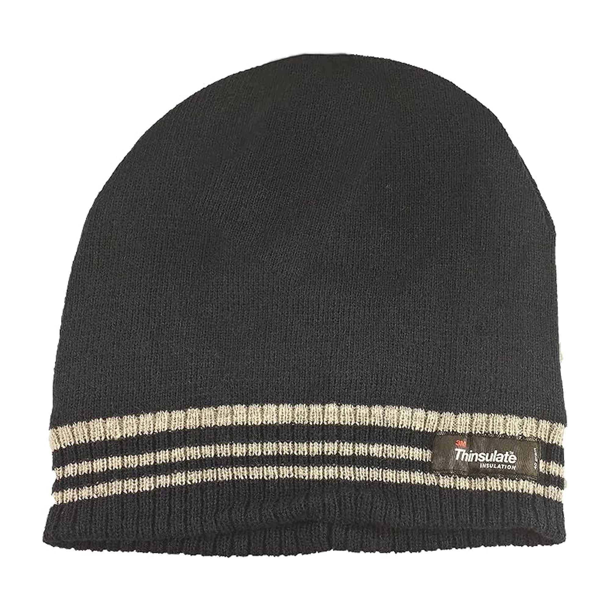 Sock Stack 3M Thinsulate Insulated Fleece Lined Knitted Beanie Hat With Striped Design