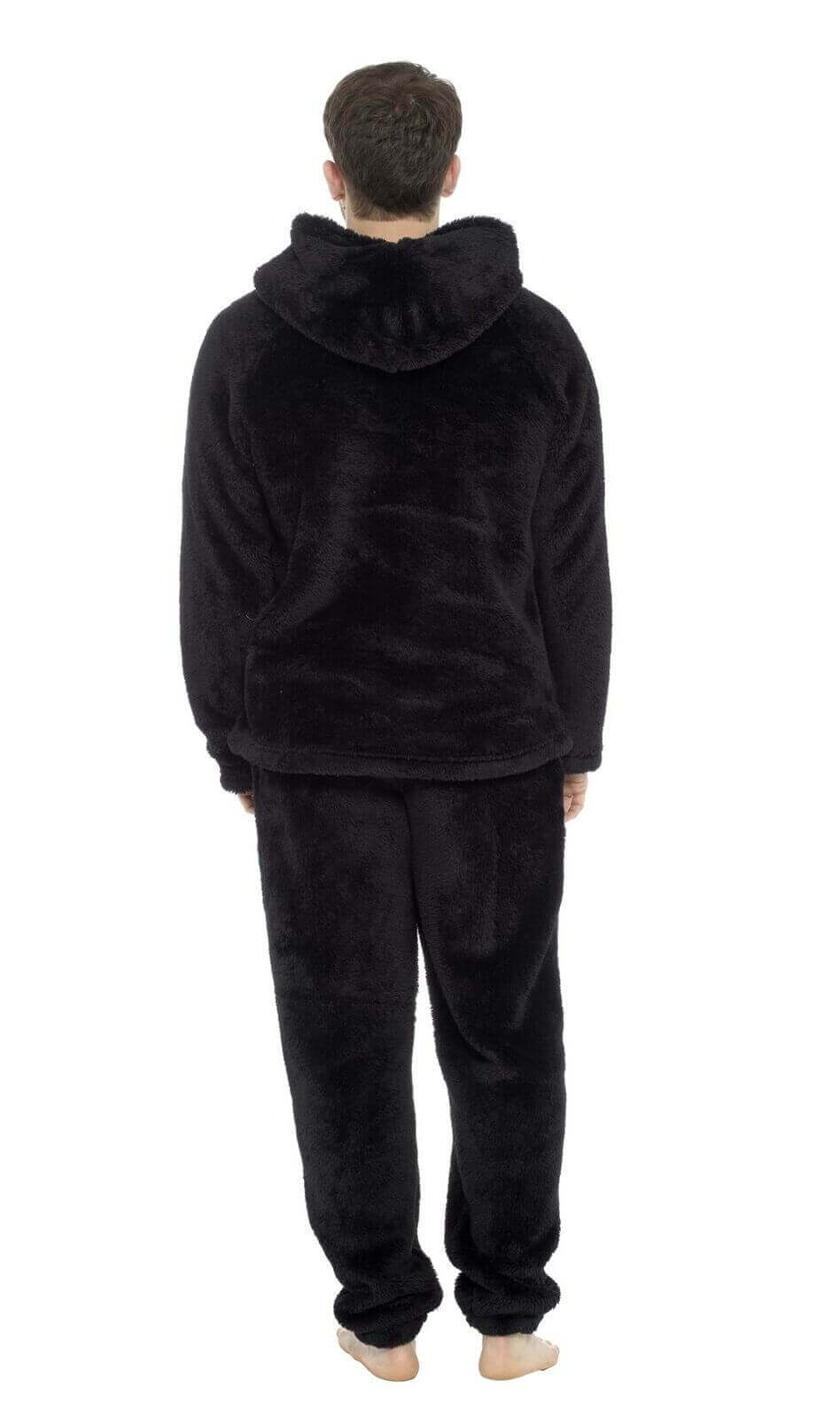 Toro Rocco Men's Hooded Snuggle Fleece Loungewear Pyjama Set Thermal With Elastic Waist