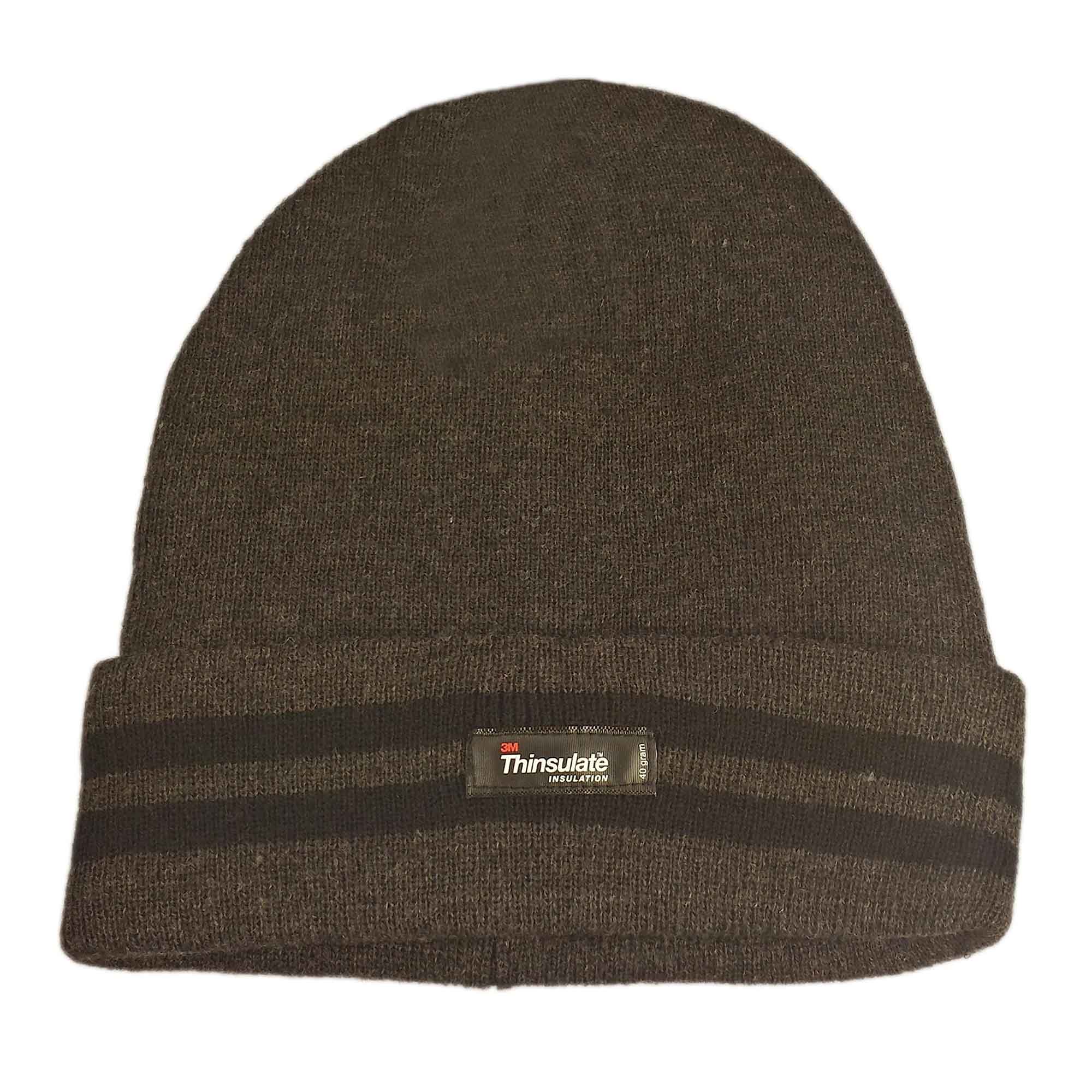 Sock Stack Mens 3M Thinsulate Fleece Knitted Beanie Hat Stripe Thermal Insulation