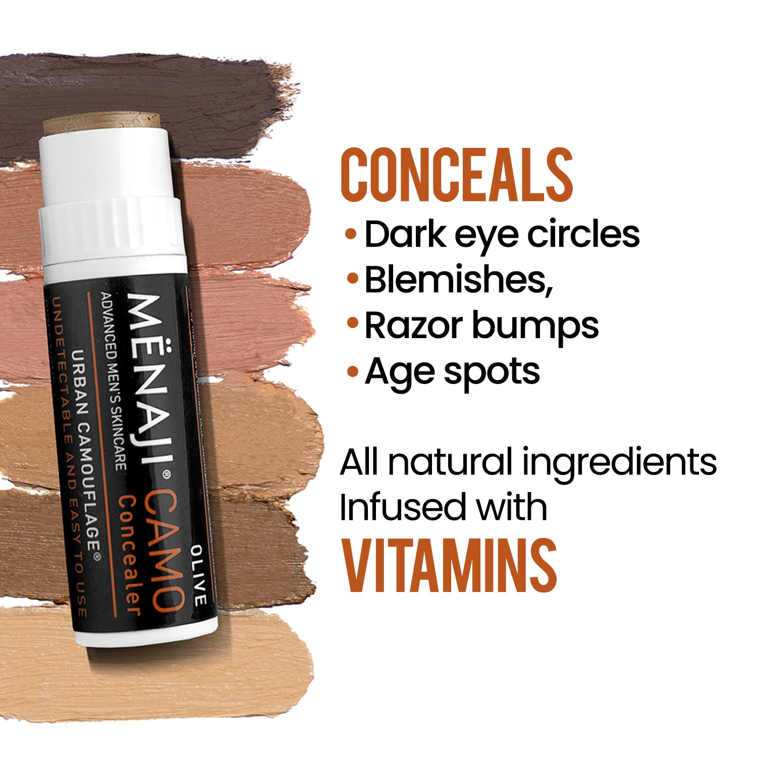MËNAJI URBAN CAMOUFLAGE Concealer Stick for Men — Deep Shade, Undetectable Coverage