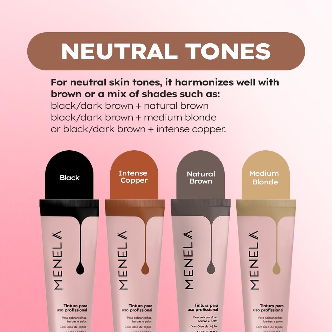 Menela Eyebrow Color Gel – Temporary Brow Enhancer with Jojoba Oil | Mixable Shades, Vegan & Ammonia-Free – 20 ml Black