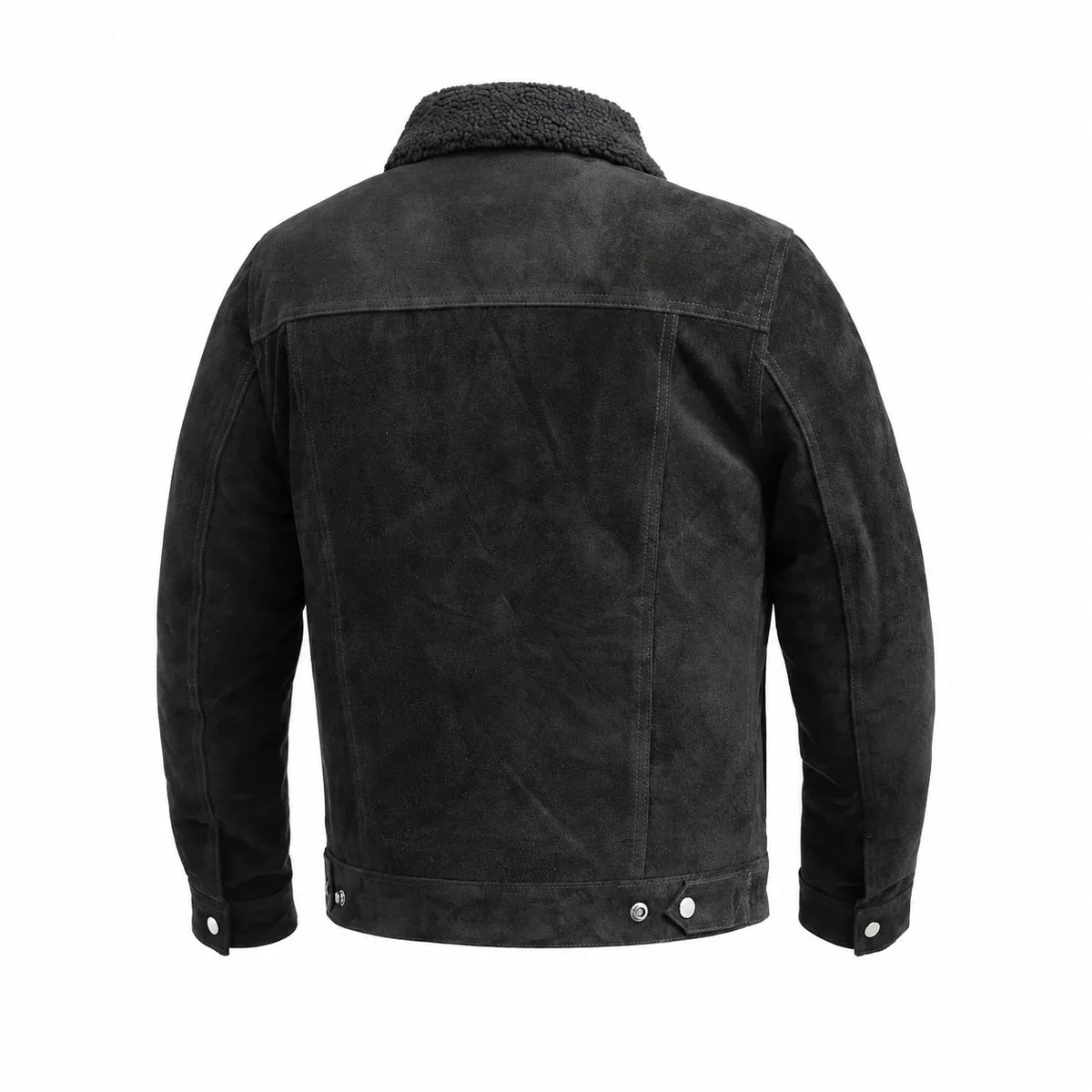 Men's Black Suede Trucker Jacket