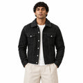 Men's Black Suede Trucker Jacket