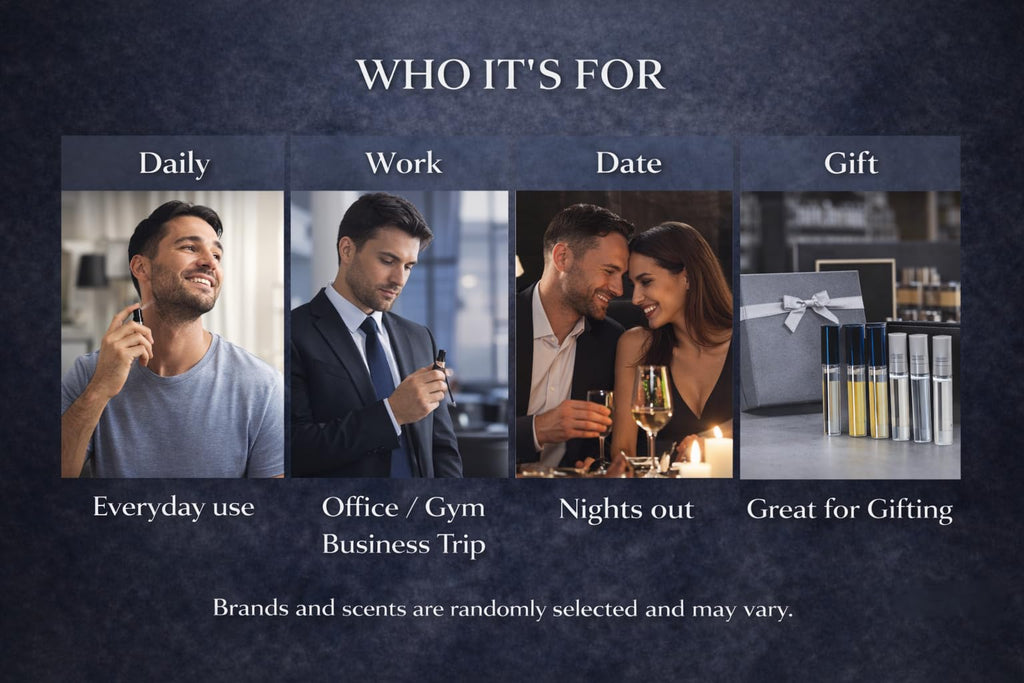 Men's Designer Fragrance Sampler – 8 Random Cologne Vials | Travel-Ready High End Niche Set