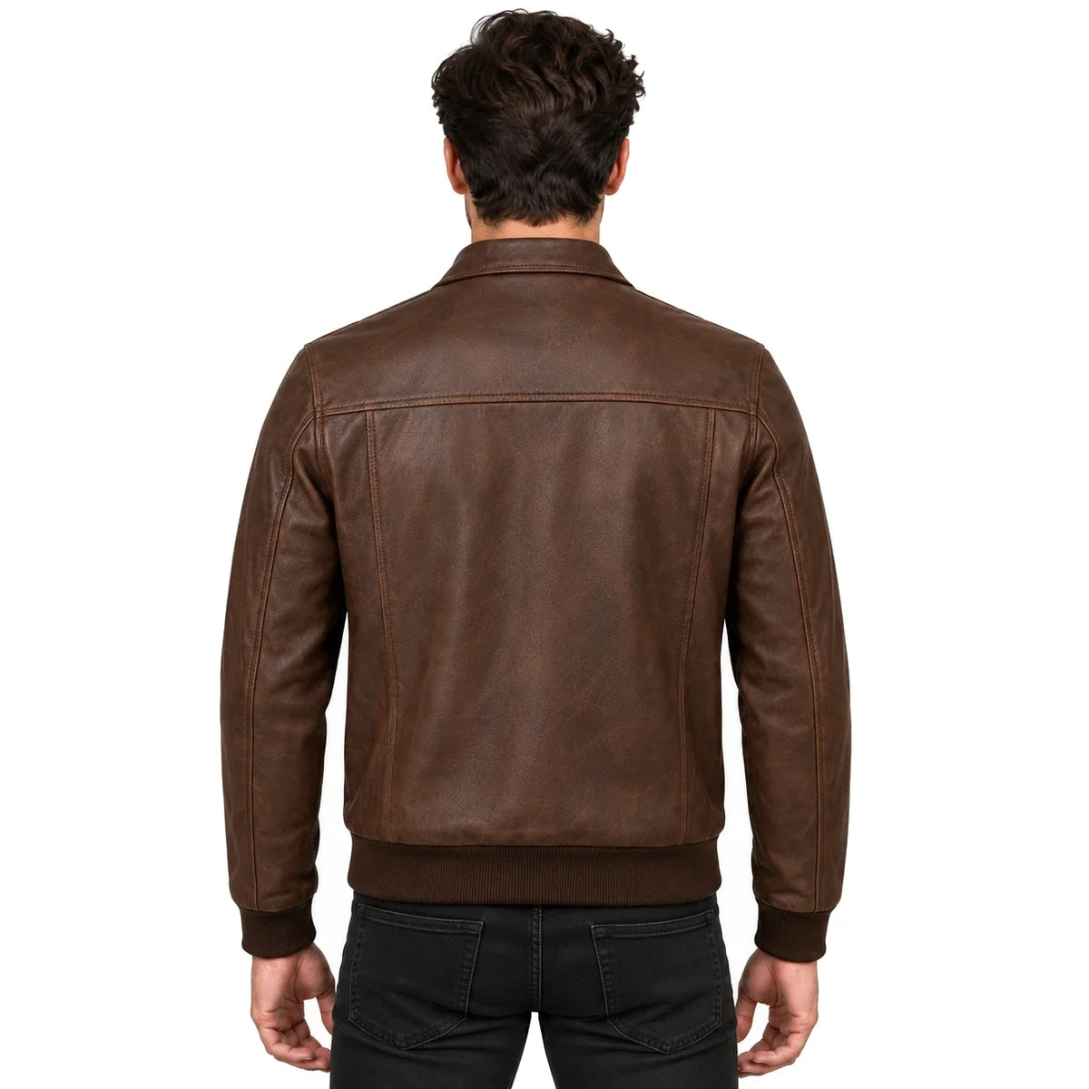 Men's Cognac Lambskin Harrington Jacket