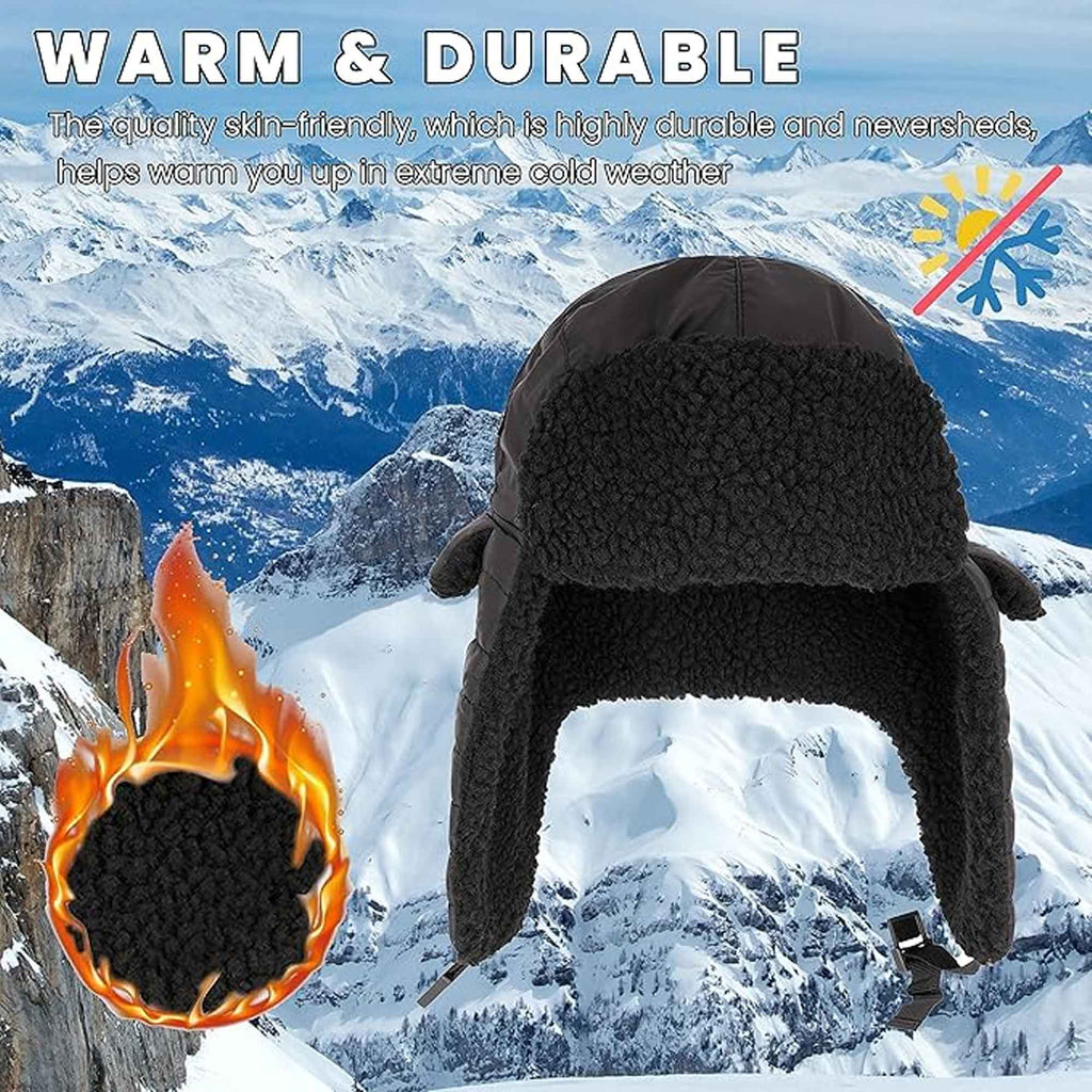 Heatwave Thermalwear Mens Ribbed Waterproof Trapper Hat With 3M Thinsulate Fleece Lining