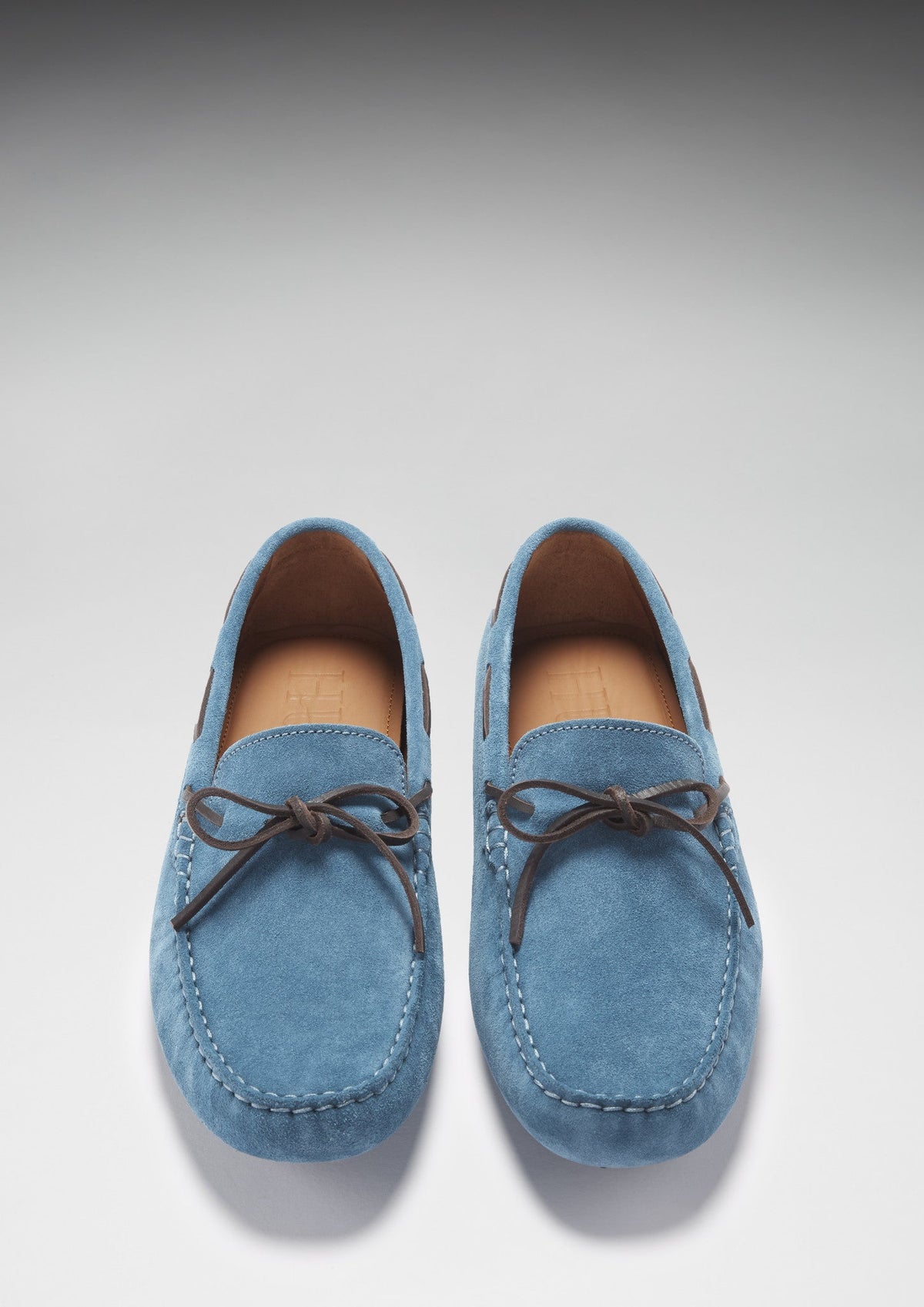 Laced Driving Loafers, petrol blue suede