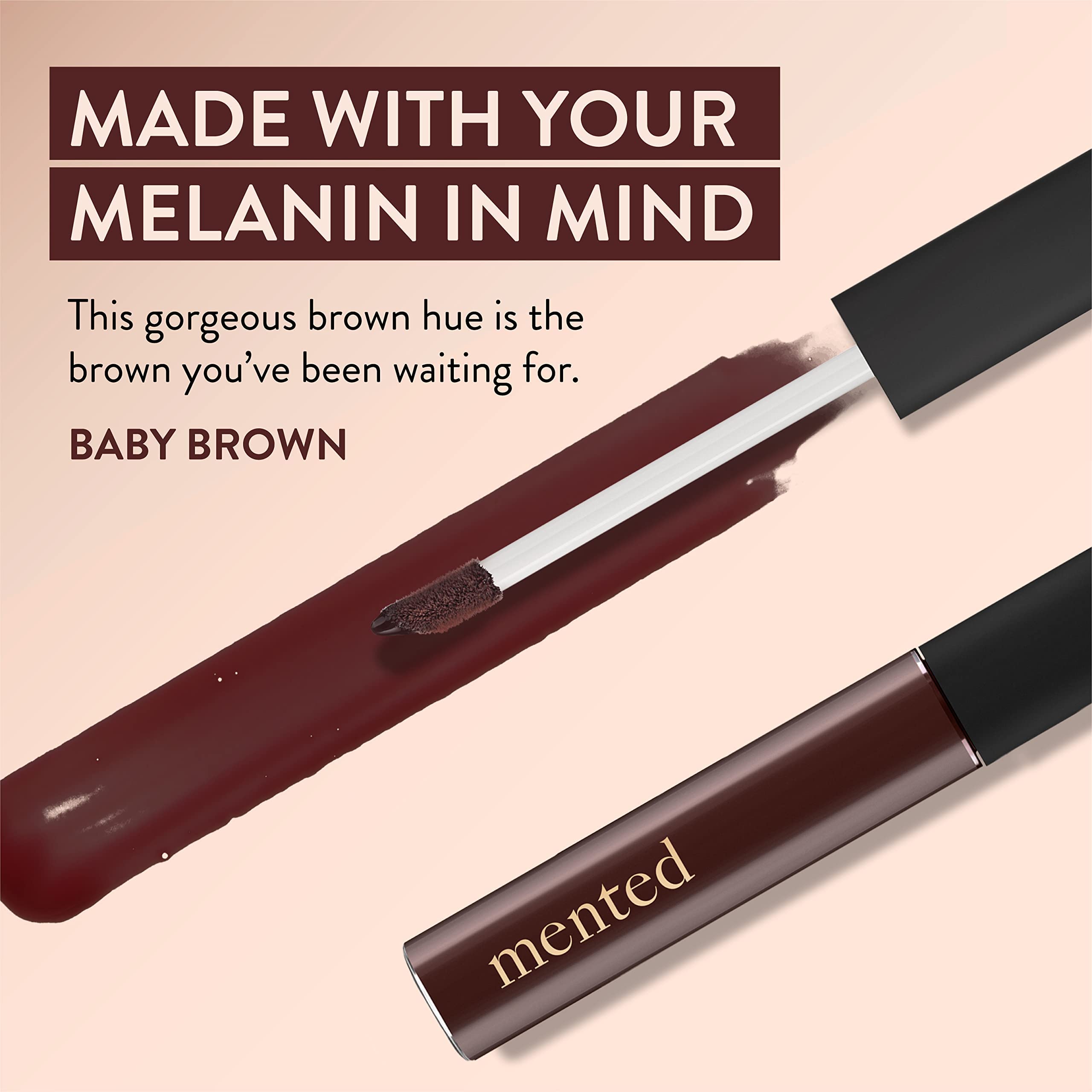 Mented Lip Gloss in Baby Brown — Long-Lasting, Buildable, Moisturizing, Vegan & Cruelty-Free, Made in USA