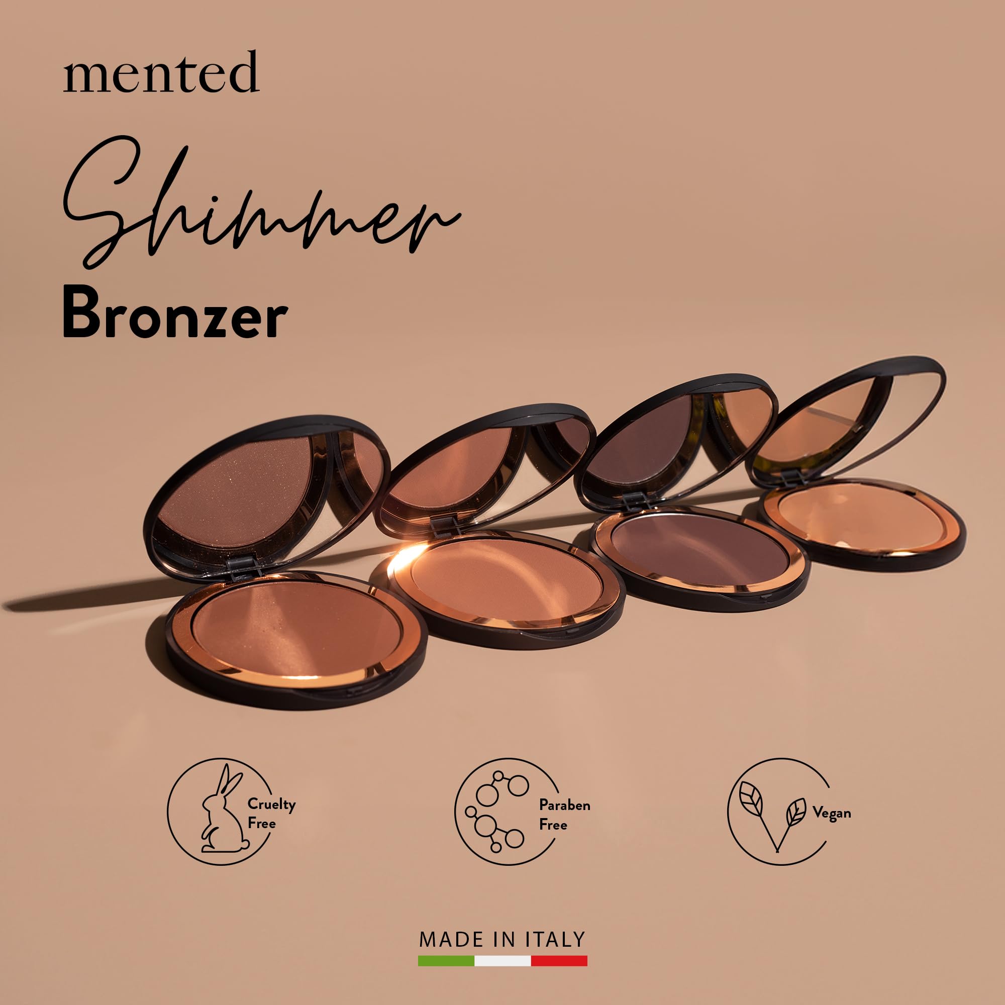 Mented Yacht Life Shimmer Bronzer & Highlighter Palette – Vegan, Cruelty-Free, Made in Italy | 0.35oz/10g