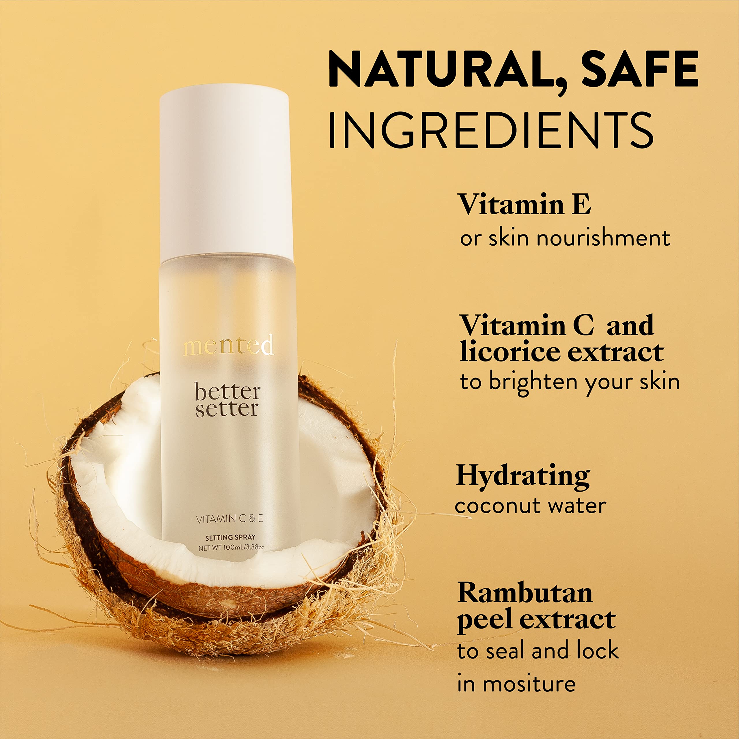 Mented Better Setter Setting Spray – Alcohol-Free Hydration with Vitamin C & Coconut Water