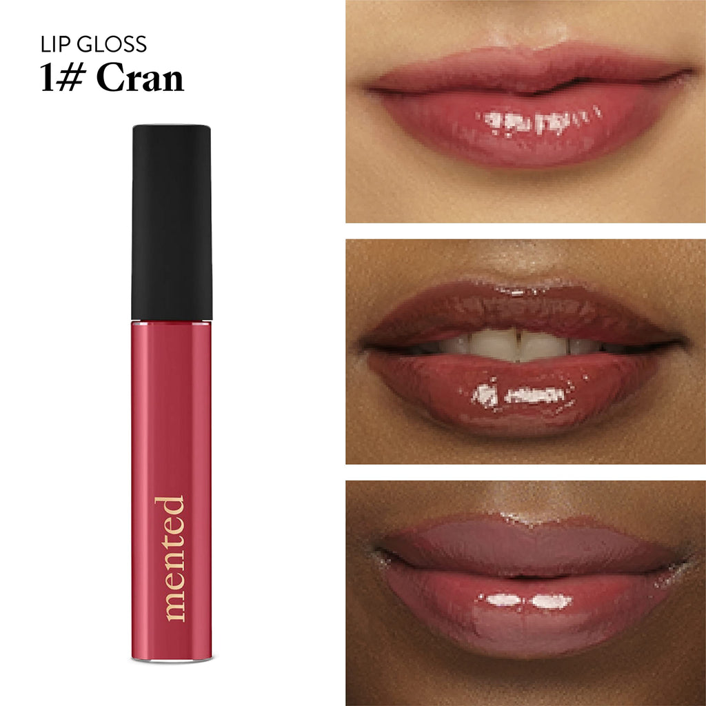 Mented #1 Cran Cranberry Pink Lip Gloss – Buildable, Long-Lasting, Vegan & Cruelty-Free, Made in USA