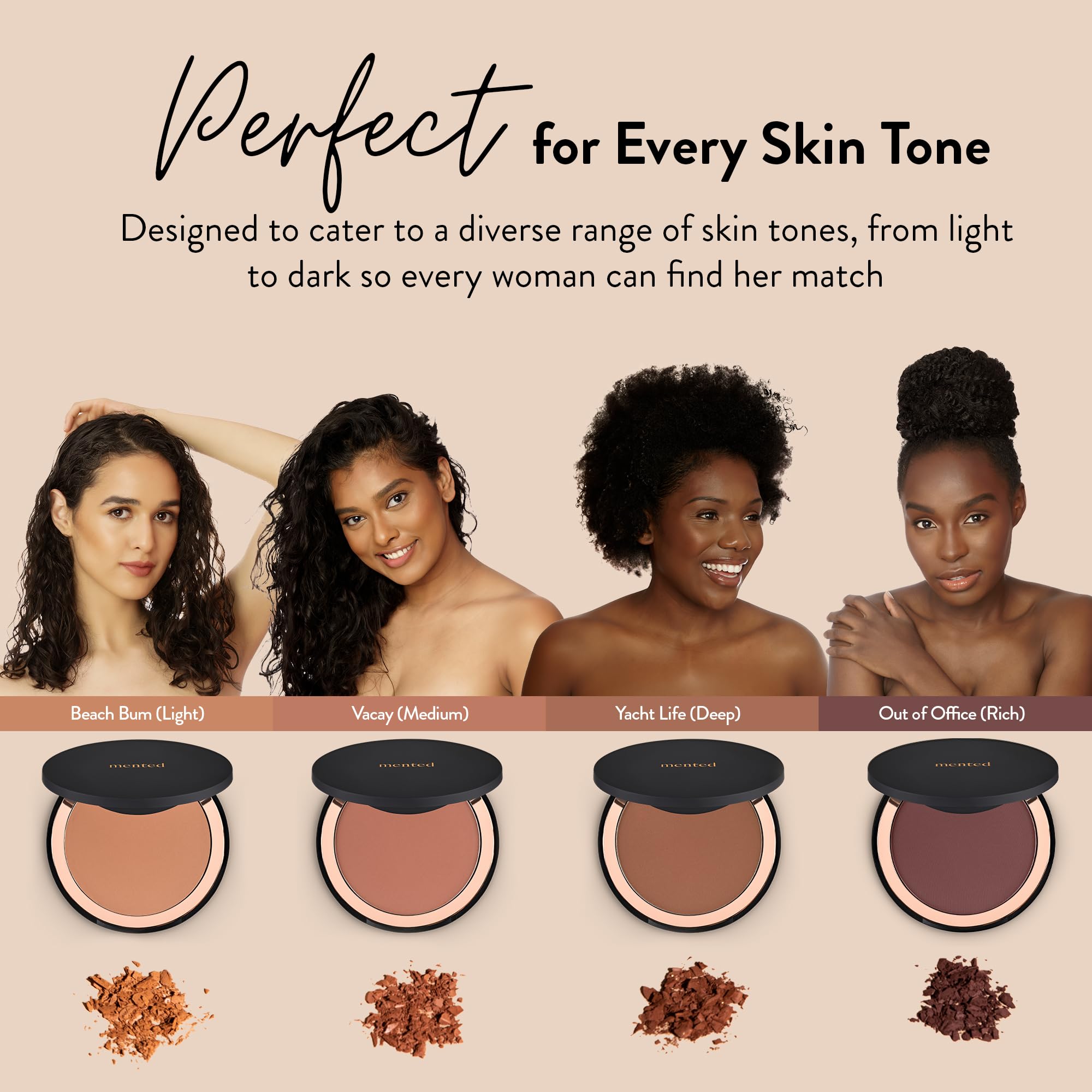 Mented Yacht Life Shimmer Bronzer & Highlighter Palette – Vegan, Cruelty-Free, Made in Italy | 0.35oz/10g