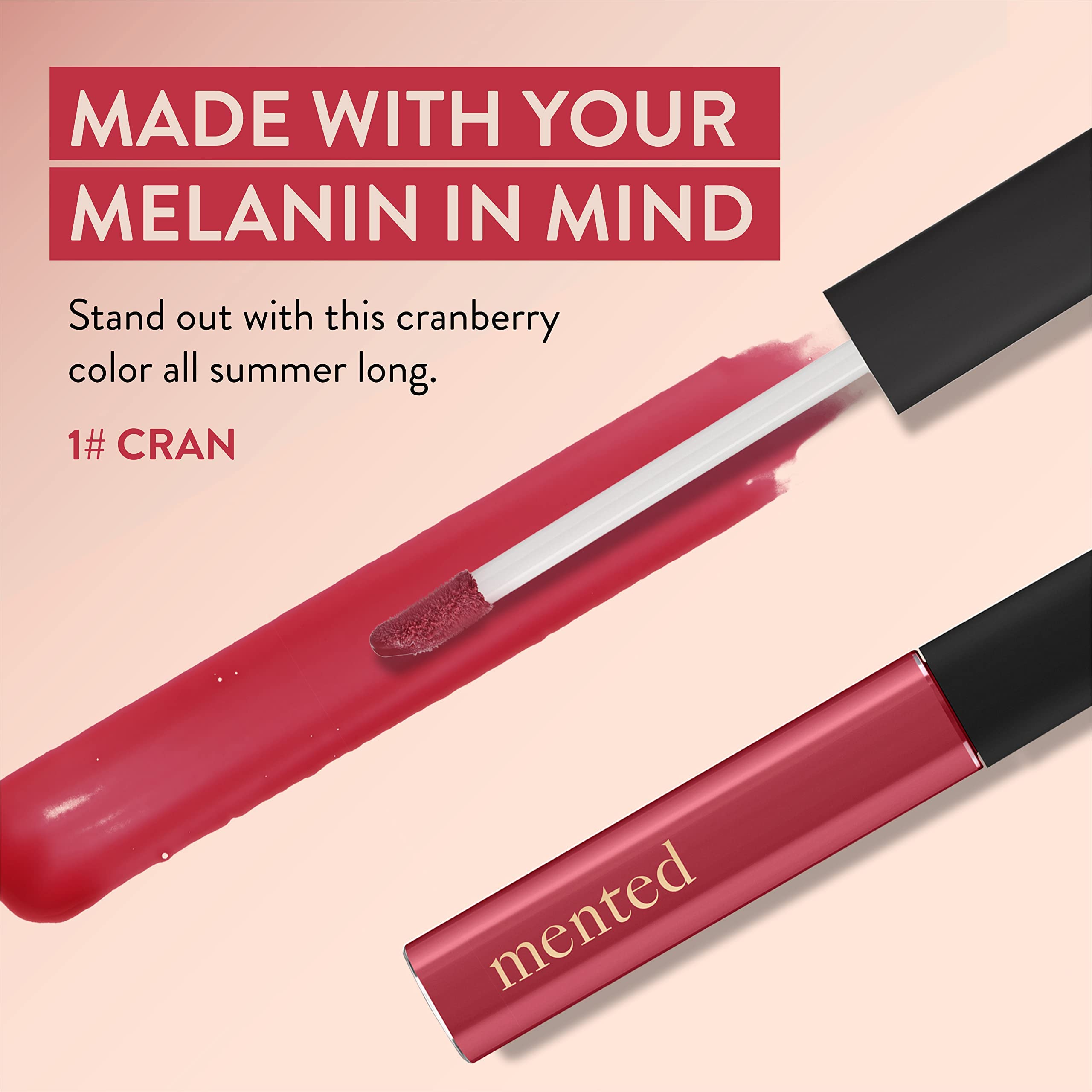 Mented #1 Cran Cranberry Pink Lip Gloss – Buildable, Long-Lasting, Vegan & Cruelty-Free, Made in USA