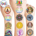 MeoIsDaBest 100 PCS Yoga Day Temporary Tattoos – Mandala Flowers Party Favors & Decor