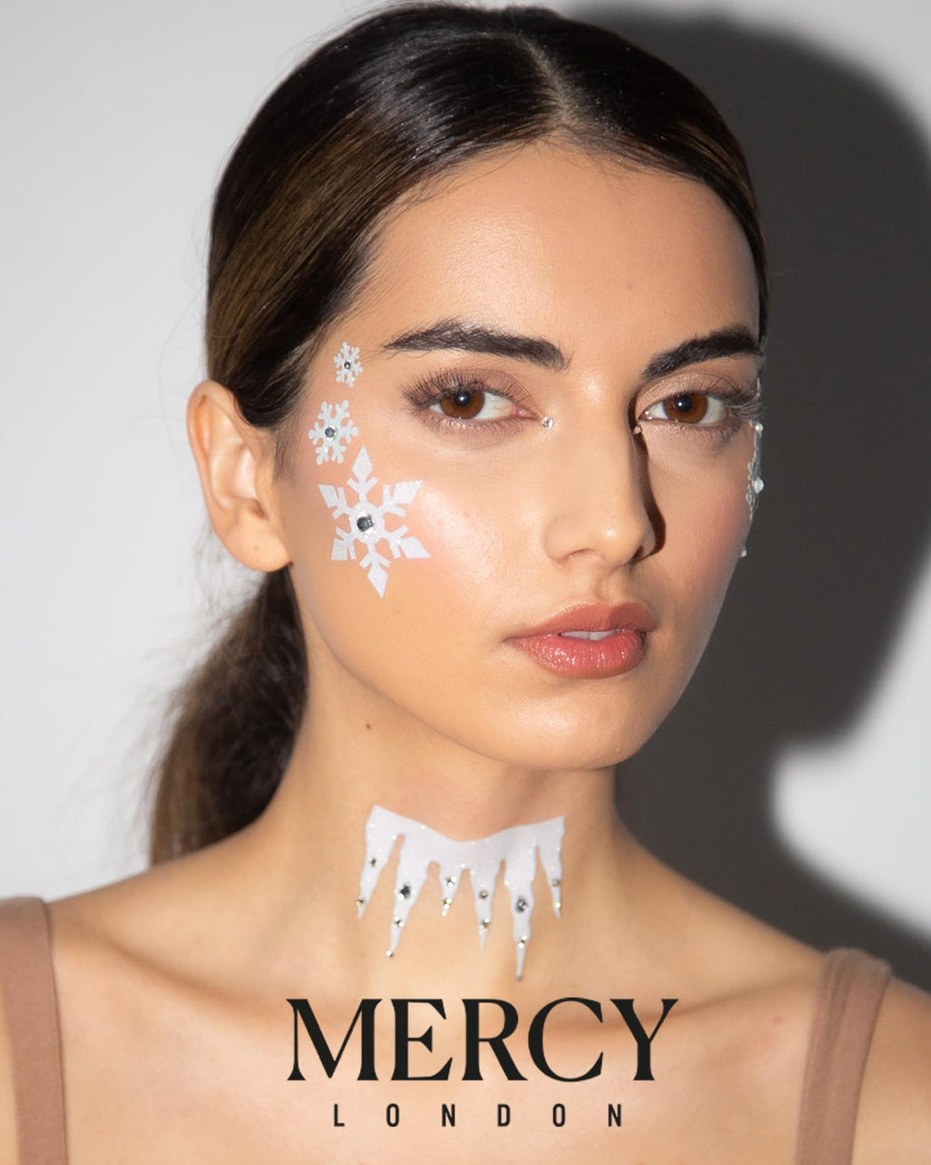 Ice Queen Face Jewels by Mercy London – Frozen Costume Gems for Halloween | Stick-On, Reusable & Skin-Friendly