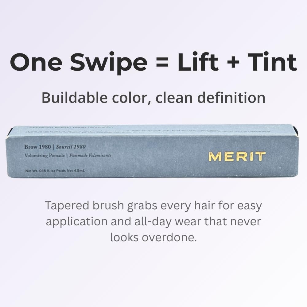 Merit Brow 1980 Volumizing Tinted Eyebrow Gel-Pomade in Taupe (Cool Undertones)
