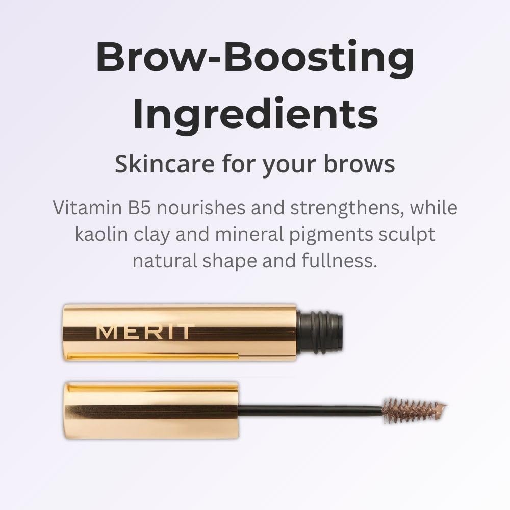 Merit Brow 1980 Volumizing Tinted Eyebrow Gel-Pomade in Taupe (Cool Undertones)