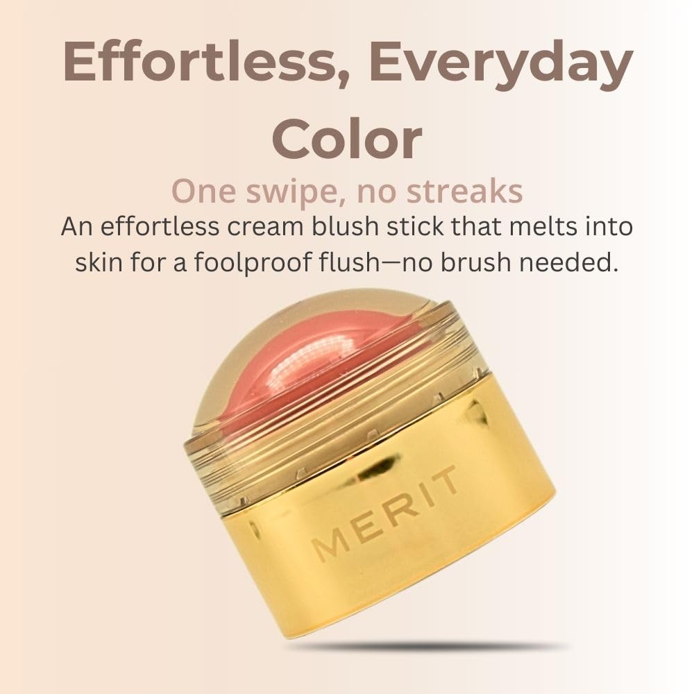 Merit Flush Balm Cream Blush Lusitano Soft Peach – Hydrating Buildable Cheek & Lip Tint (Vegan Cruelty-Free)