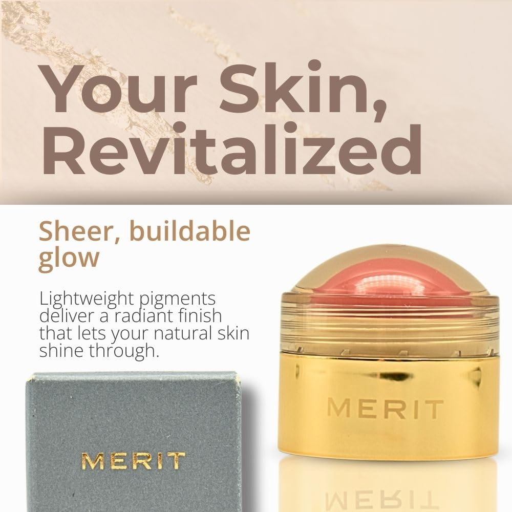 Merit Flush Balm Cream Blush Lusitano Soft Peach – Hydrating Buildable Cheek & Lip Tint (Vegan Cruelty-Free)